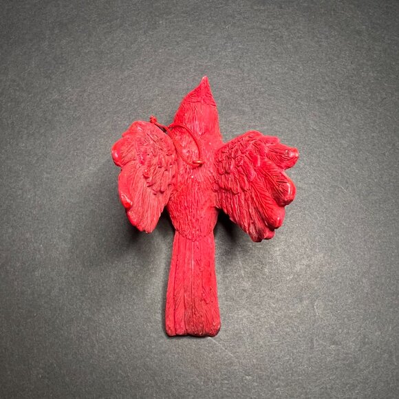 Decorative Red Resin Flying Northern Cardinal Bird Chrismas Tree Ornament 4" - Picture 4 of 5